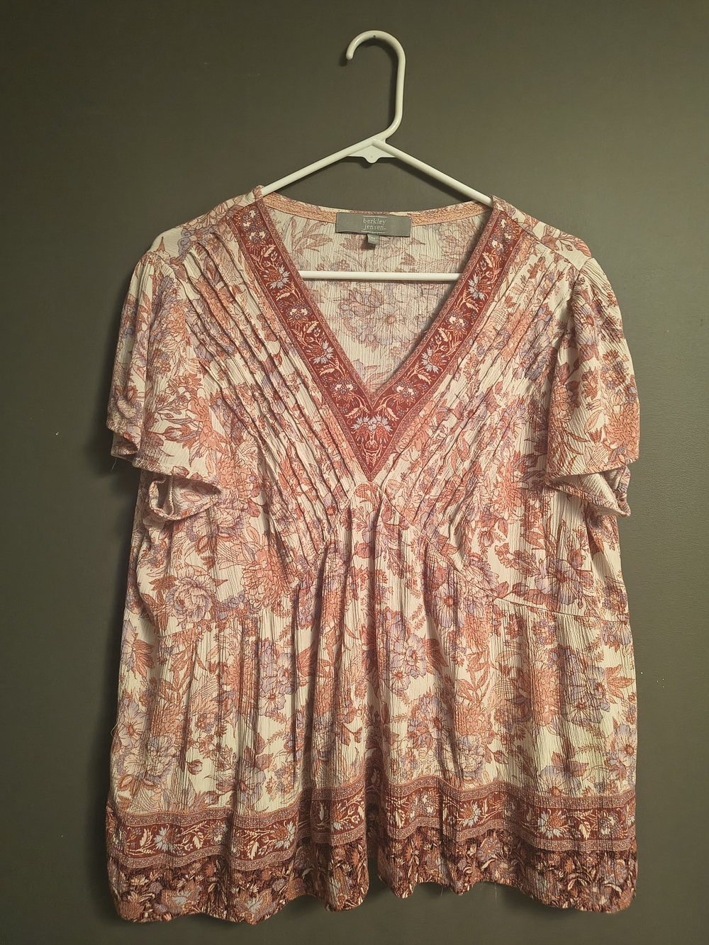 Berkley Jensen Women's Pink Floral Short-Sleeve Tee